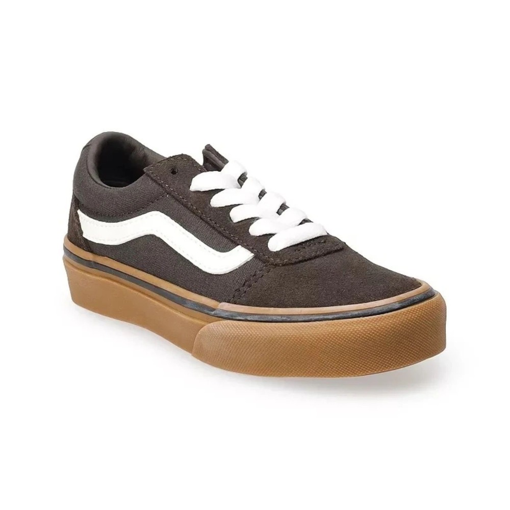Y2K Skater Vans Ward Suede Coffee Brown Gum Sole Sneakers NEW Youth 7 Women's 9‎